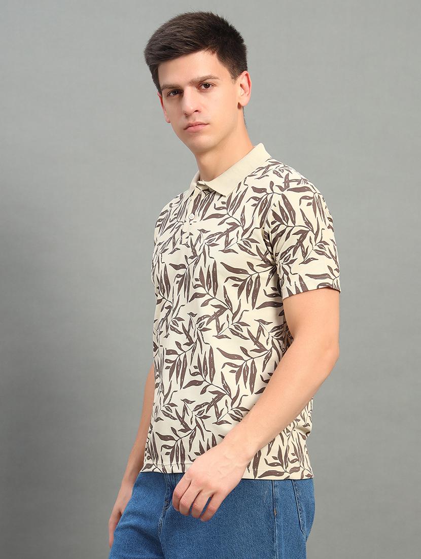 men printed short sleeve regular fit polo t-shirt - 21899243 - Standard Image - 1