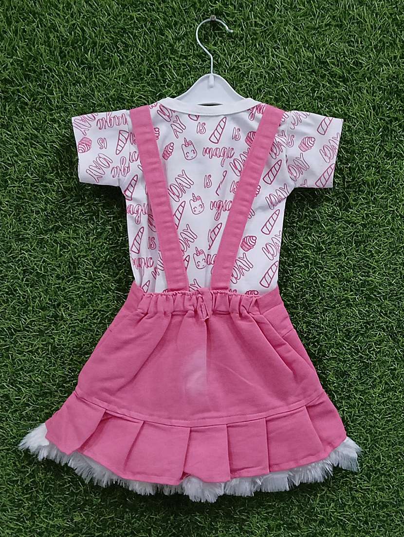 girls printed adjustable strap dungaree dress - 21899318 -  Standard Image - 1