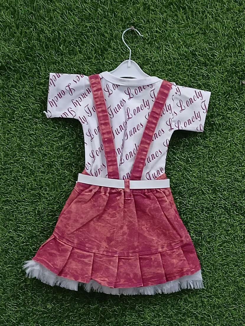 girls printed adjustable strap dungaree dress - 21899322 -  Standard Image - 1