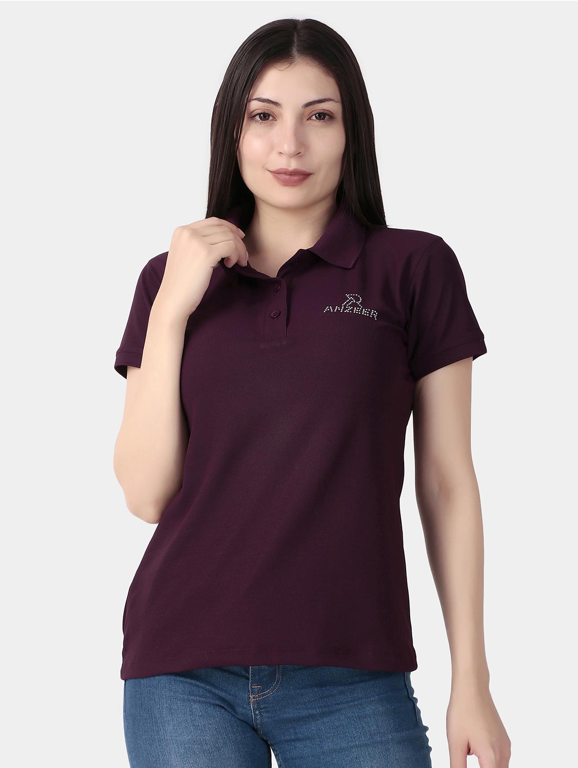women solid regular fit polo t-shirt - 21900897 - Zoom Image - 0