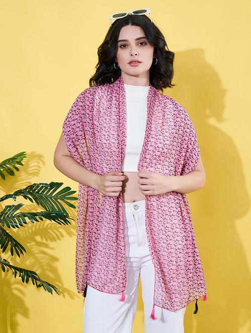 women pink chiffon scarf - 21900905 -  Standard Image - 0