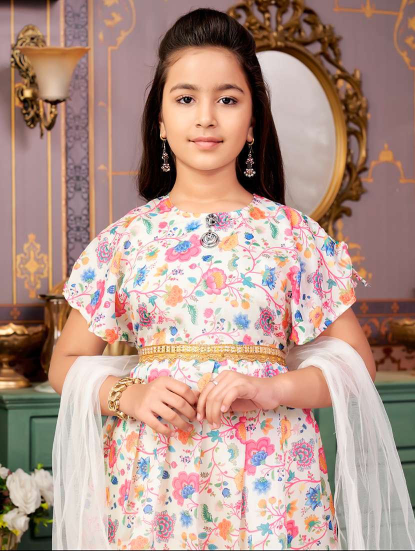 girls floral printed kurta and patiyala with dupatta   - 21900969 -  Standard Image - 4
