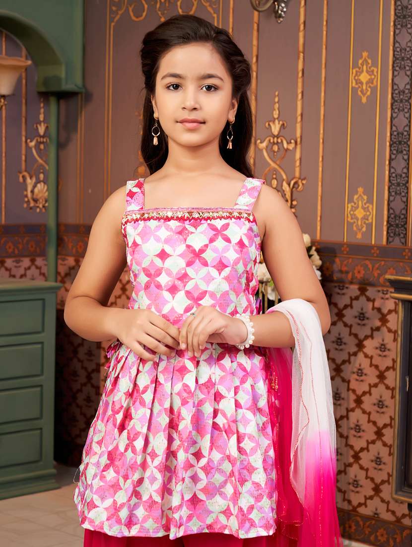 girls printed kurta and salwar with dupatta   - 21900982 -  Standard Image - 4