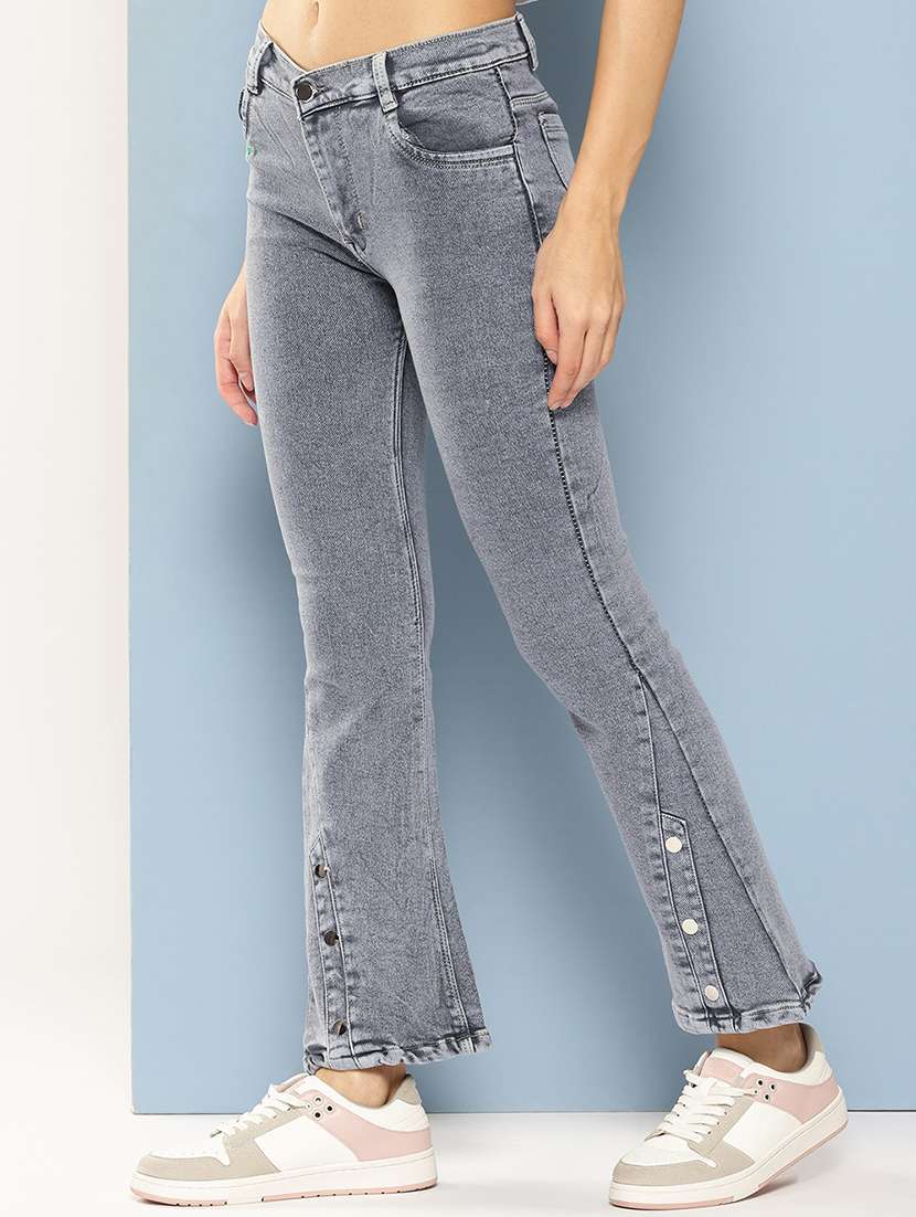 girls solid mid rise bootcut jean - 21901039 -  Standard Image - 1