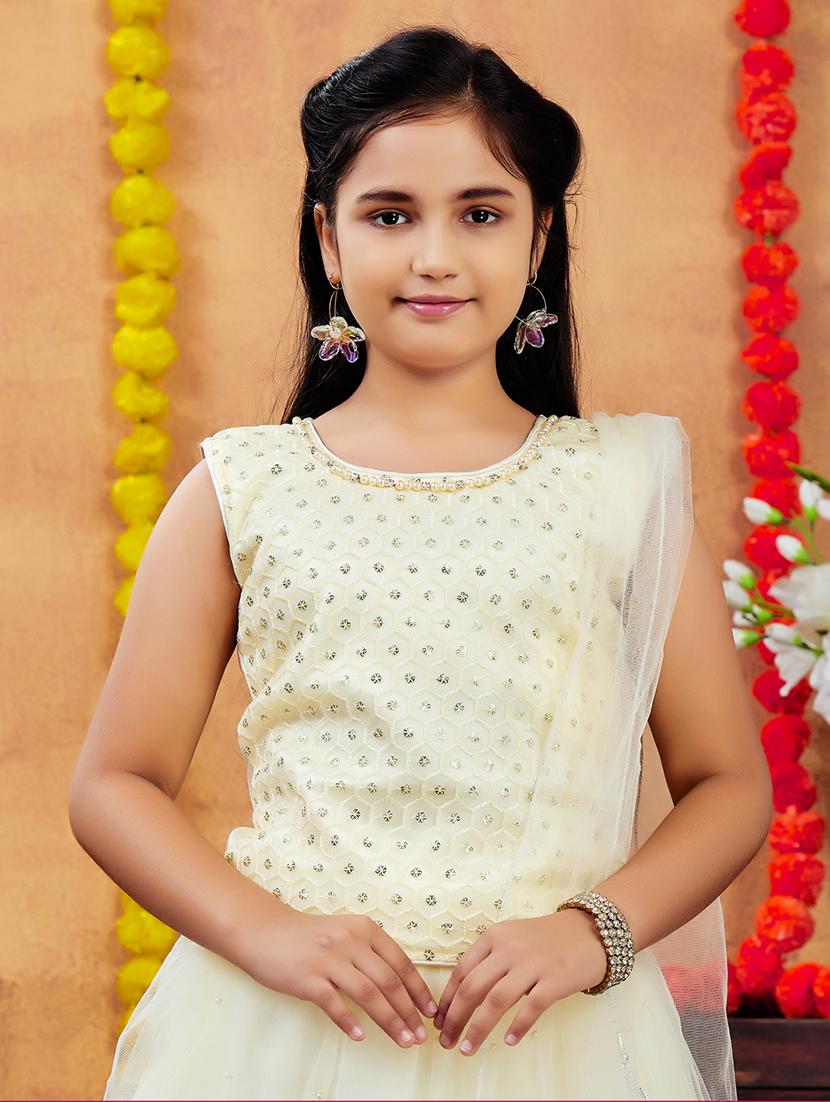 girls embellished sleeveless lehenga choli with dupatta - 21901080 - Standard Image - 4