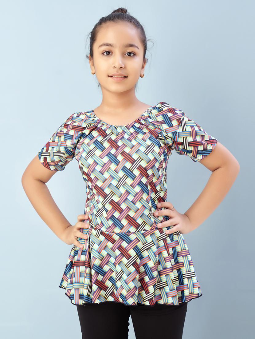 girls round neck functional swimsuits swimwear - 21901125 - Standard Image - 4