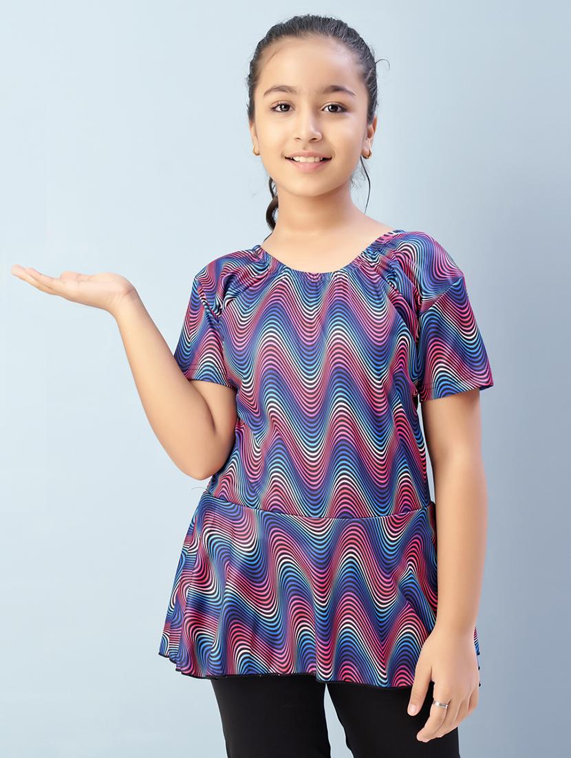 girls round neck functional swimsuits swimwear - 21901127 - Standard Image - 4