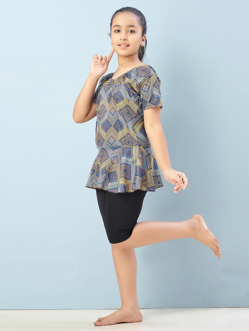 girls round neck functional swimsuits swimwear - 21901136 - Standard Image - 1