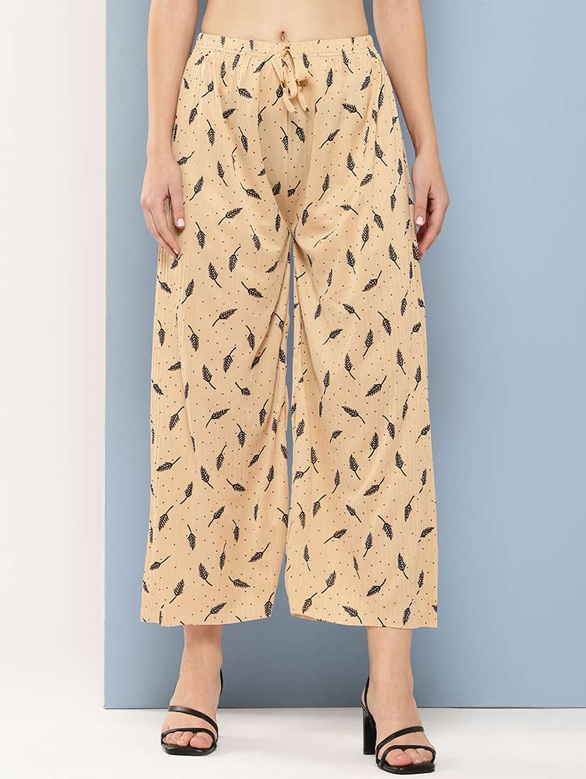 women printed mid rise ankle length straight palazzo - 21901190 - Zoom Image - 0