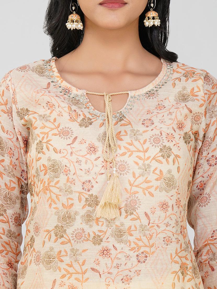 women beige long sleeve kurta pant with dupatta set - 21901383 - Standard Image - 6