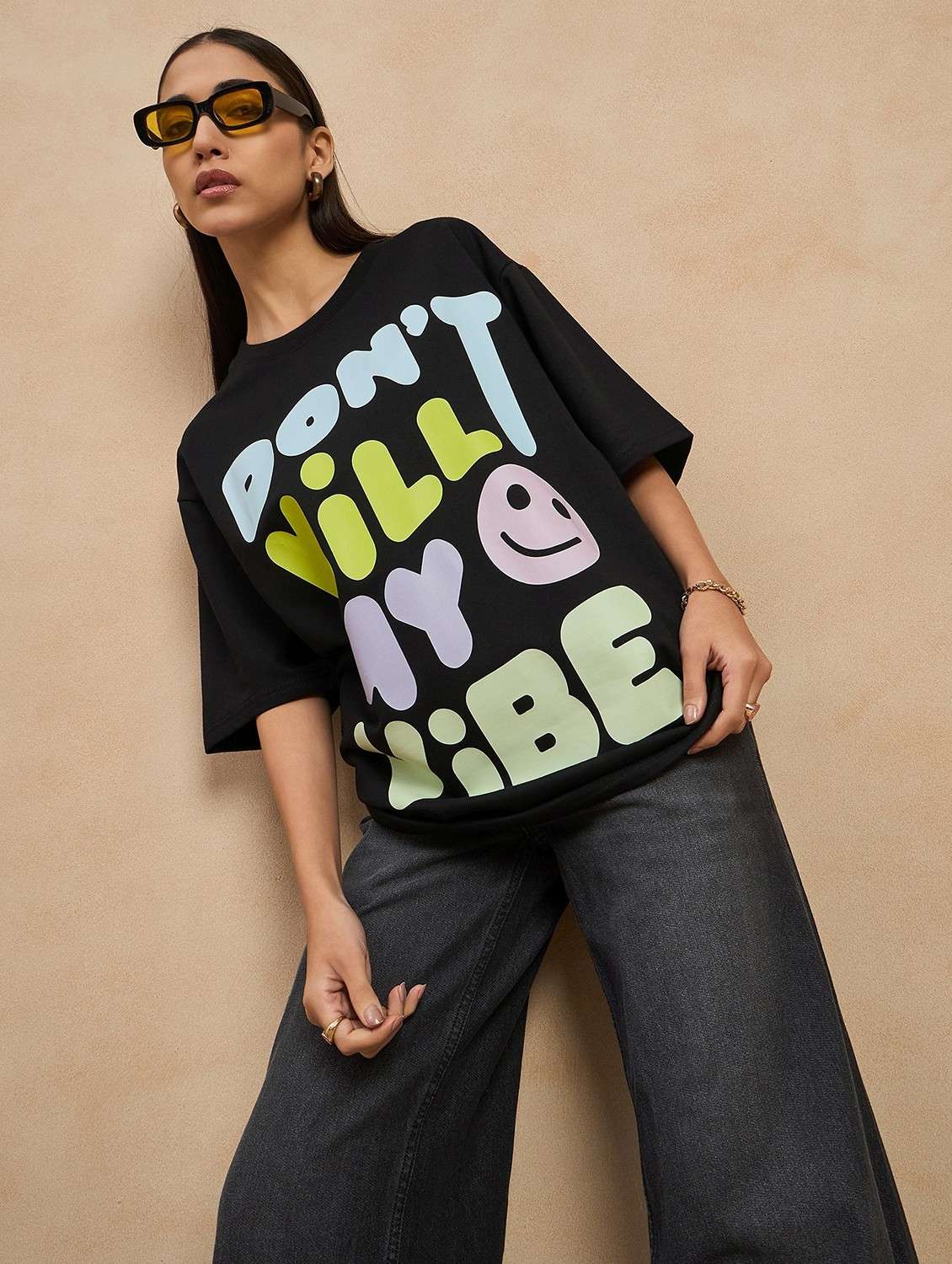 women printed short sleeves oversized t-shirt