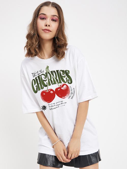 women printed short sleeves oversized t-shirt - 21902880 - Standard Image - 0