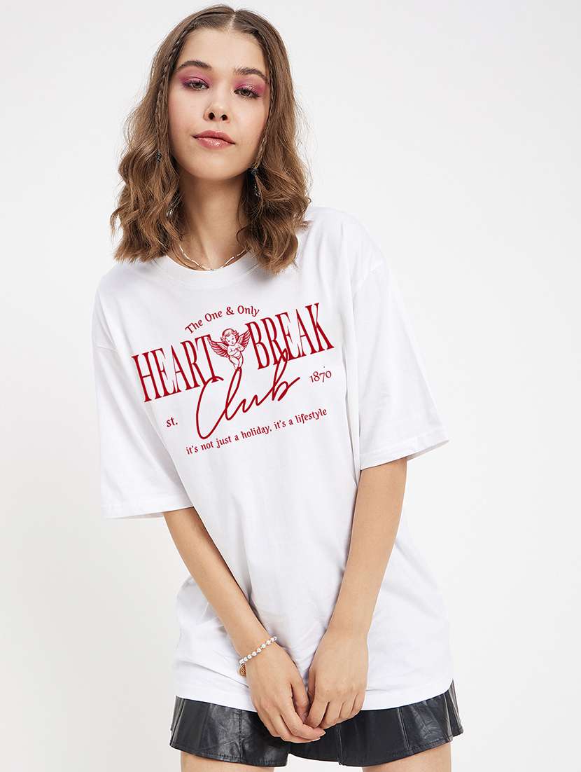 women printed short sleeves oversized t-shirt
