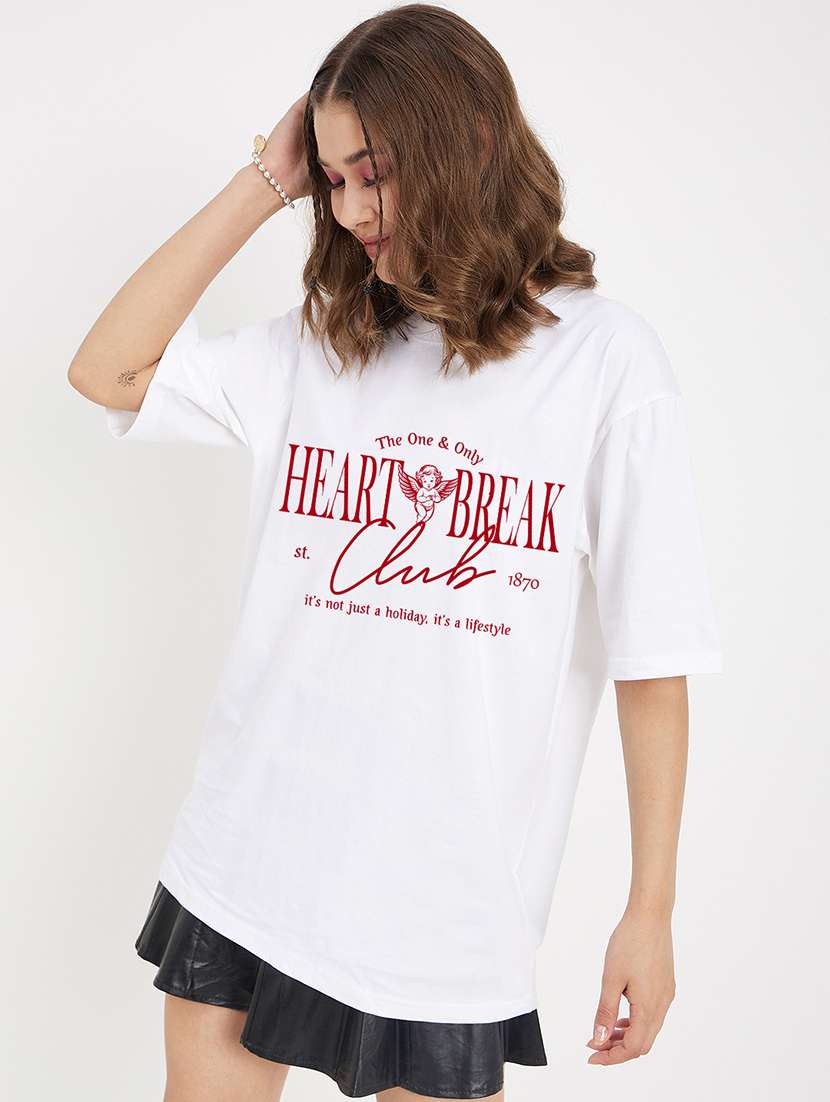 women printed short sleeves oversized t-shirt - 21902881 -  Standard Image - 1