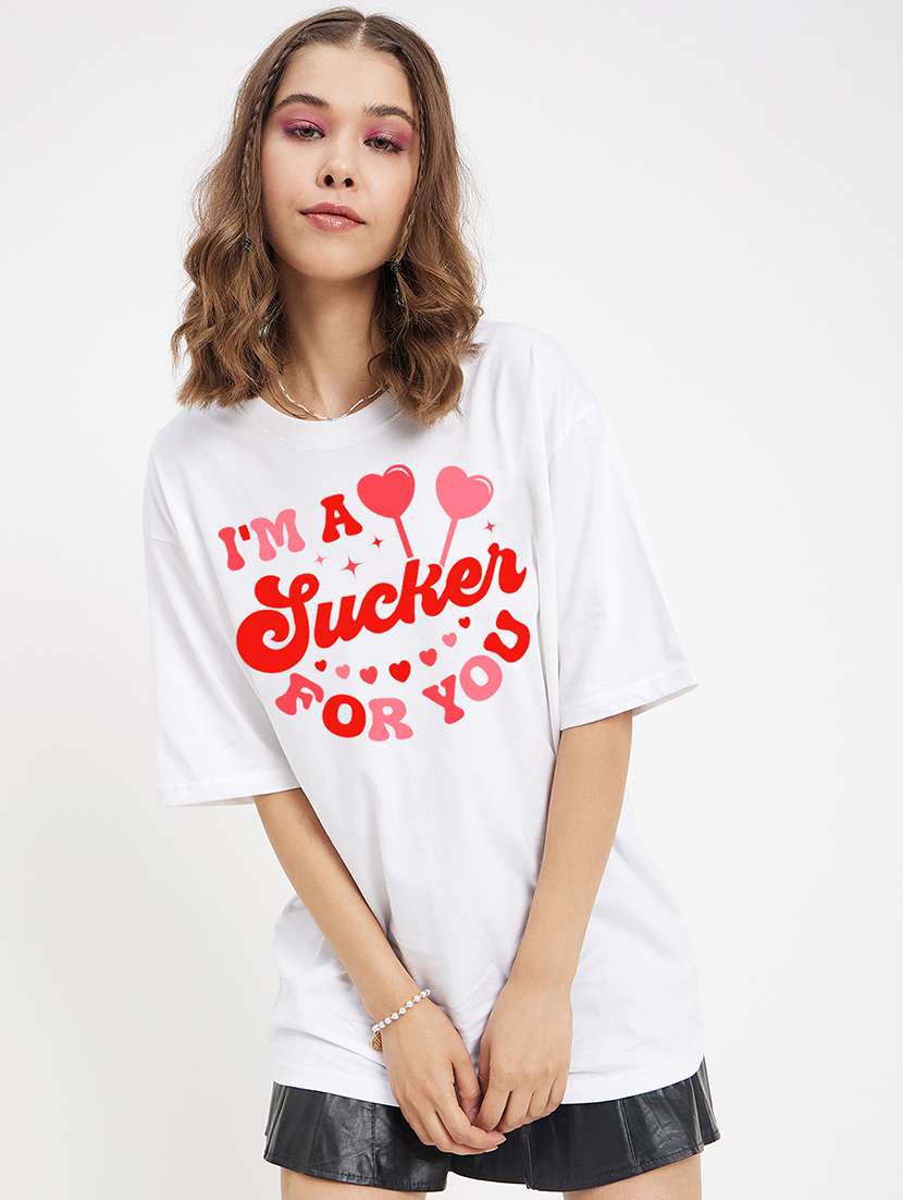 women printed short sleeves oversized t-shirt