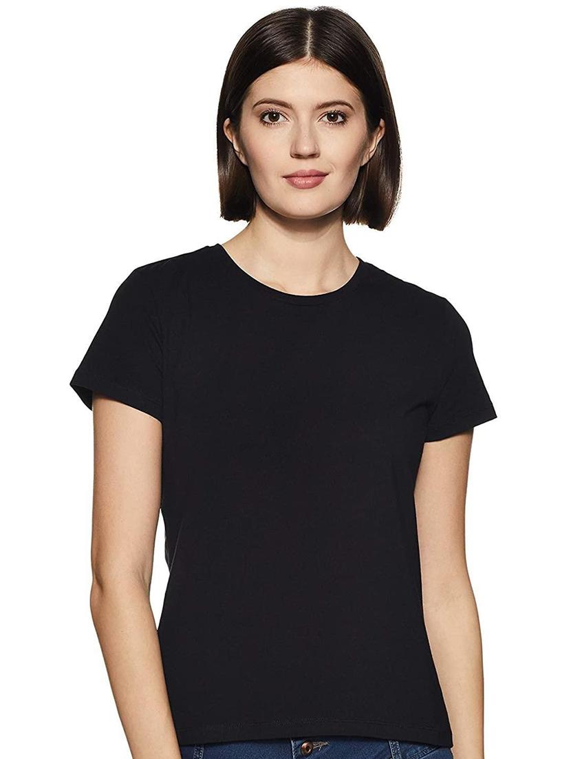 women solid short sleeves regular fit t-shirt - 21902895 -  Standard Image - 1