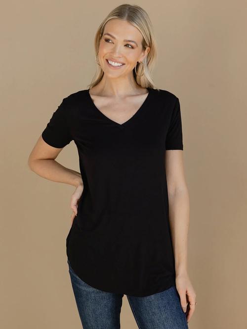 women solid short sleeves regular fit t-shirt - 21902946 -  Standard Image - 0