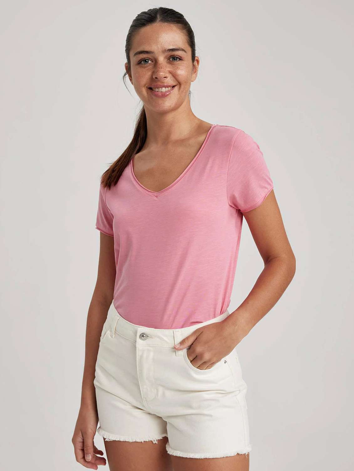 pink viscose regular tshirt - 21903091 -  Standard Image - 1