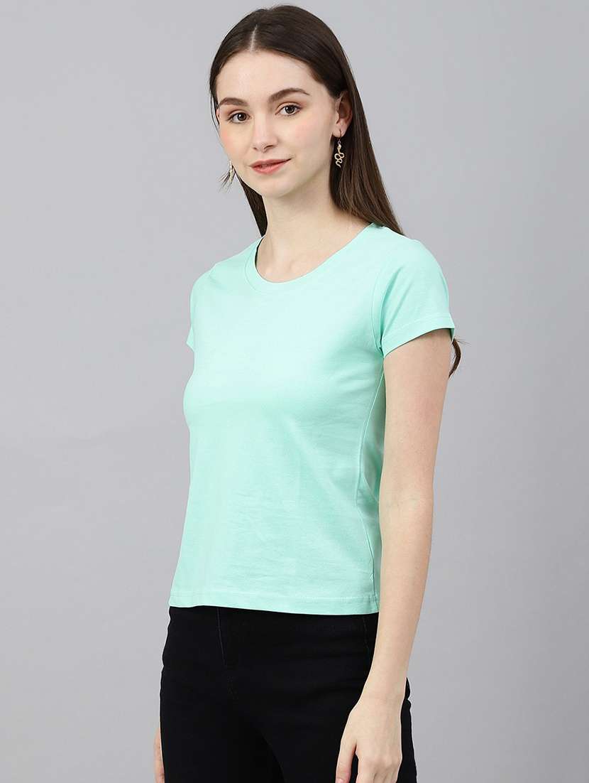 women solid short sleeve t-shirt - 21903281 -  Standard Image - 1