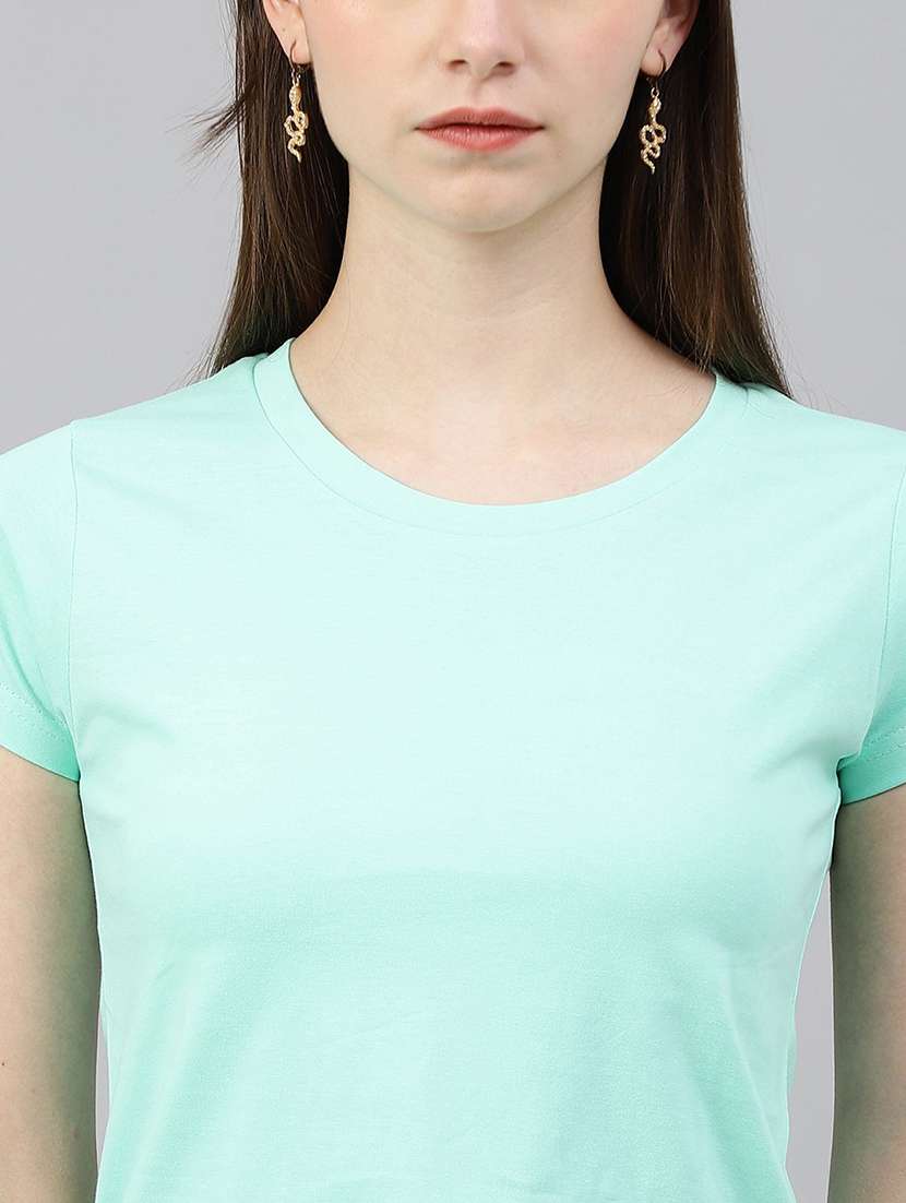 women solid short sleeve t-shirt - 21903281 -  Standard Image - 4