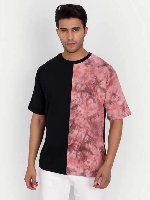 men tie & dye round neck loose fit t-shirt - 21903358 -  Standard Image - 0