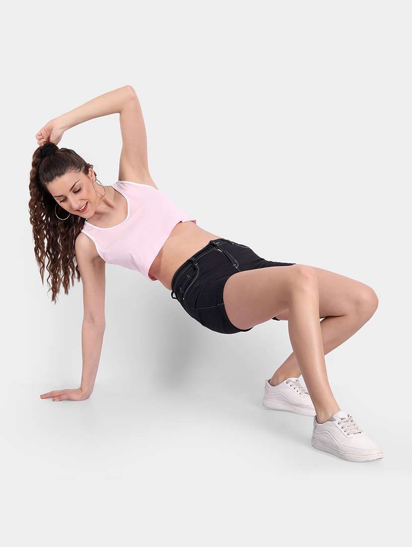 women solid sleeveless crop tank top - 21903518 -  Standard Image - 4