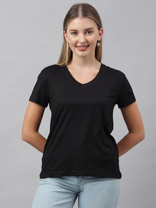 women solid short sleeves regular t-shirt - 21903563 -  Standard Image - 0