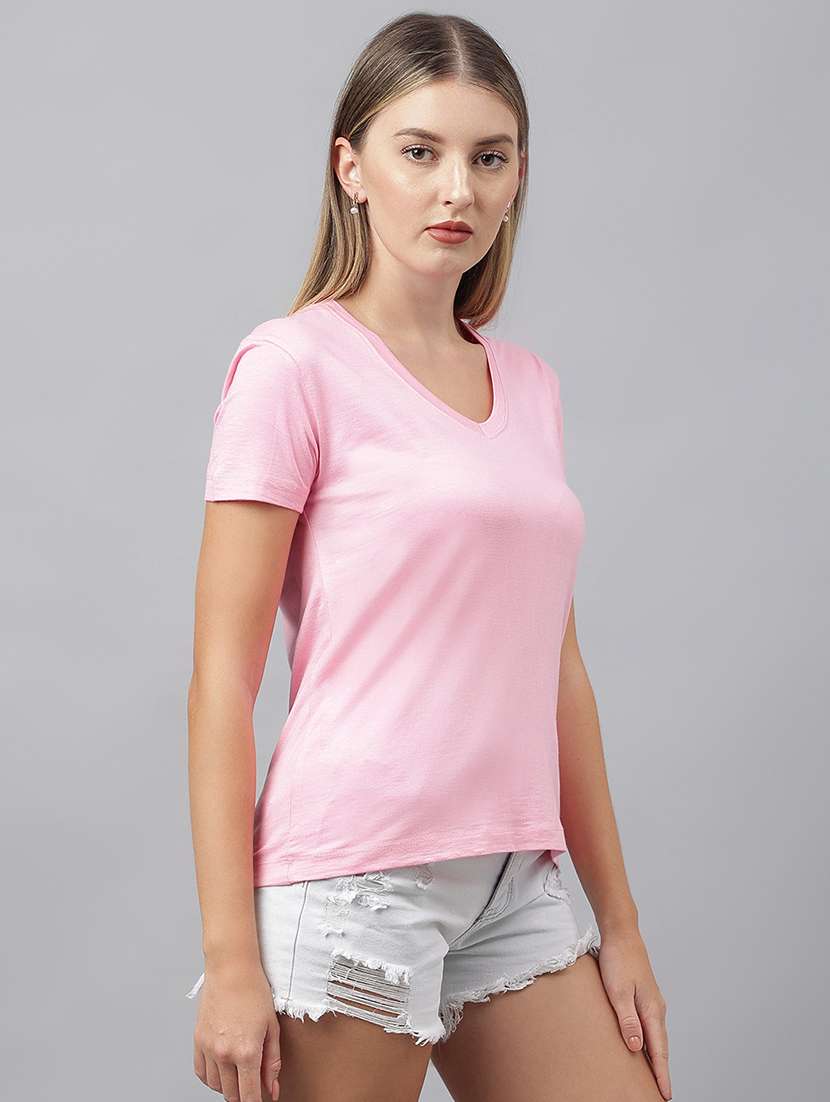 women solid short sleeves t-shirt - 21903564 -  Standard Image - 1