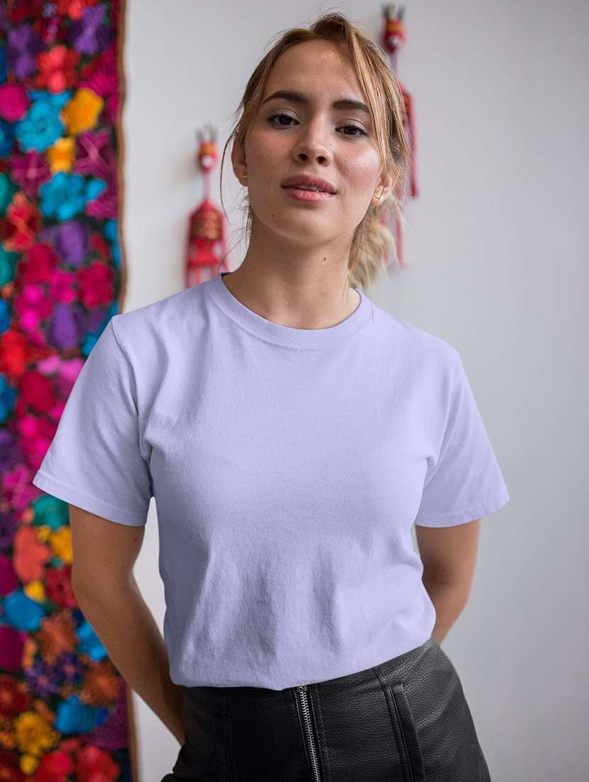 women solid short sleeve regular fit t-shirt