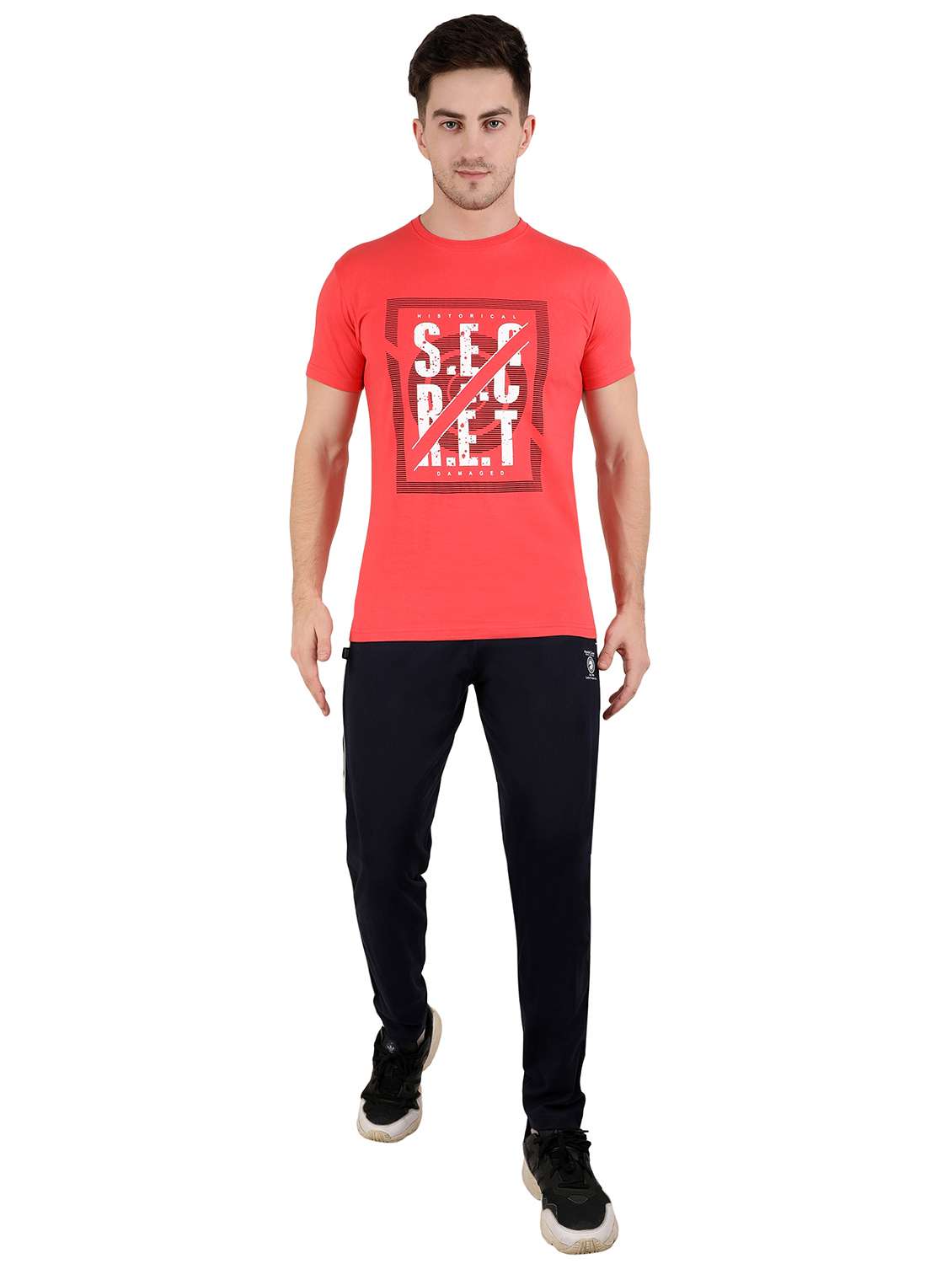 men solid mid rise full length track pant - 21903999 -  Standard Image - 4