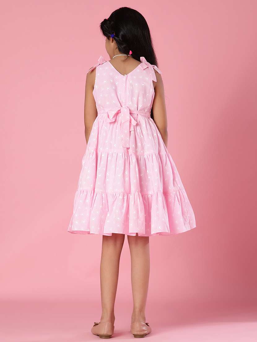 girls polka doted sleeveless tiered frock - 21904146 -  Standard Image - 4