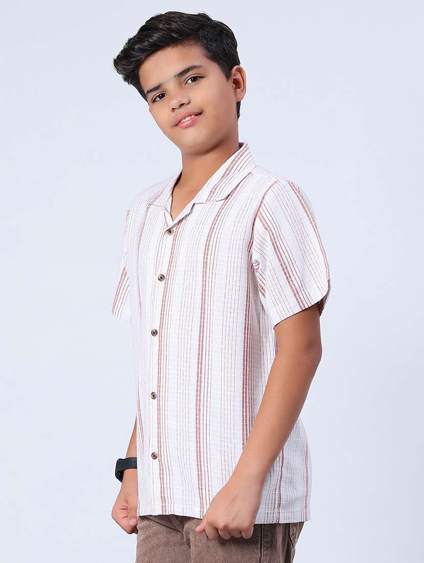 boys striped collared short sleeve shirt - 21904245 -  Standard Image - 1