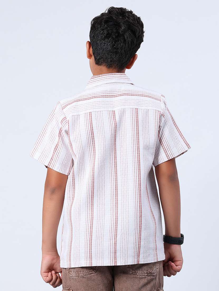 boys striped collared short sleeve shirt - 21904245 -  Standard Image - 4