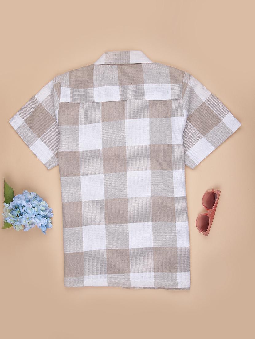 boys checkered collared short sleeve shirt - 21904248 - Standard Image - 1