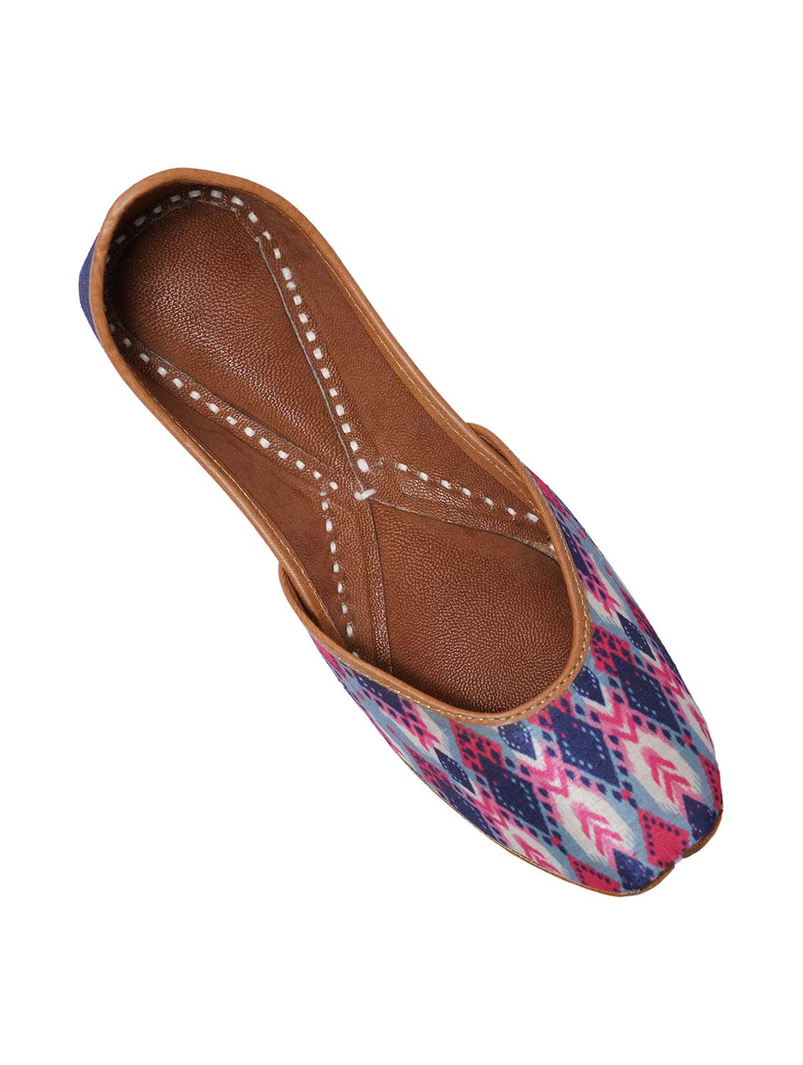 women handmade printed fabric punjabi jutti - 21904374 -  Standard Image - 1