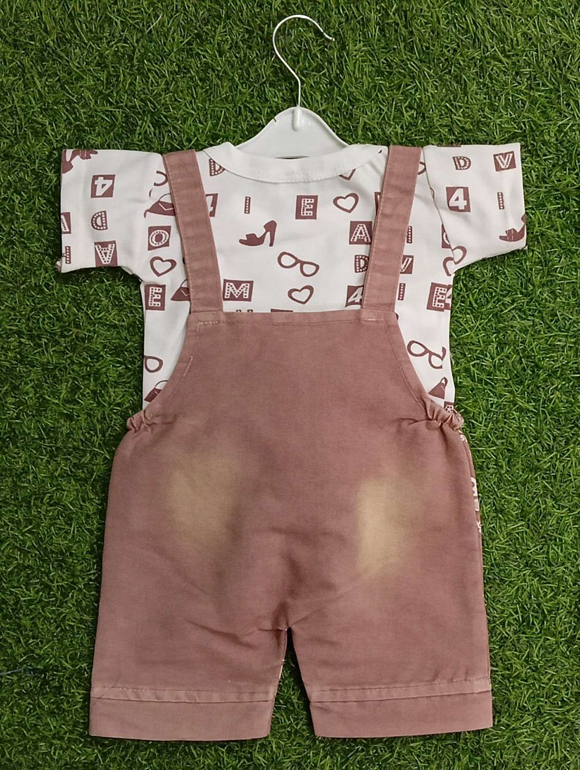 kids printed t-shirt & dungree set - 21904419 -  Standard Image - 1