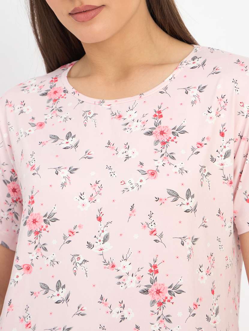 women printed nightwear shrorts set - 21904429 - Standard Image - 4