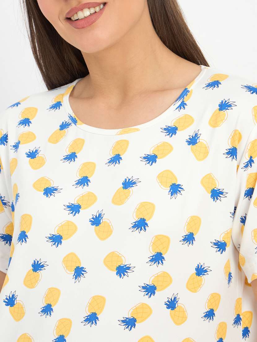 women printed nightwear shrorts set - 21904430 -  Standard Image - 4