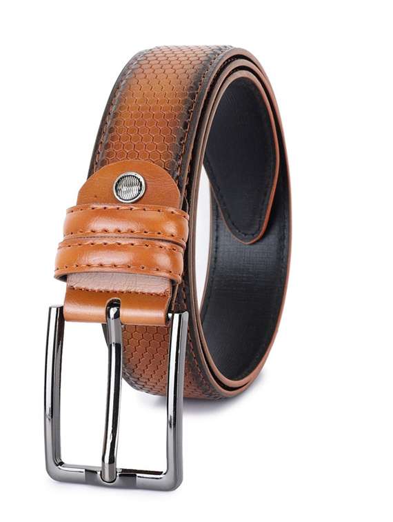 men tan textured belt - 21904635 -  Standard Image - 1