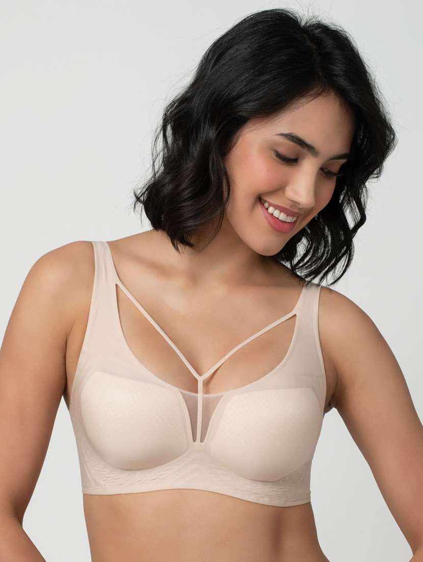 women solid lightly padded bralette