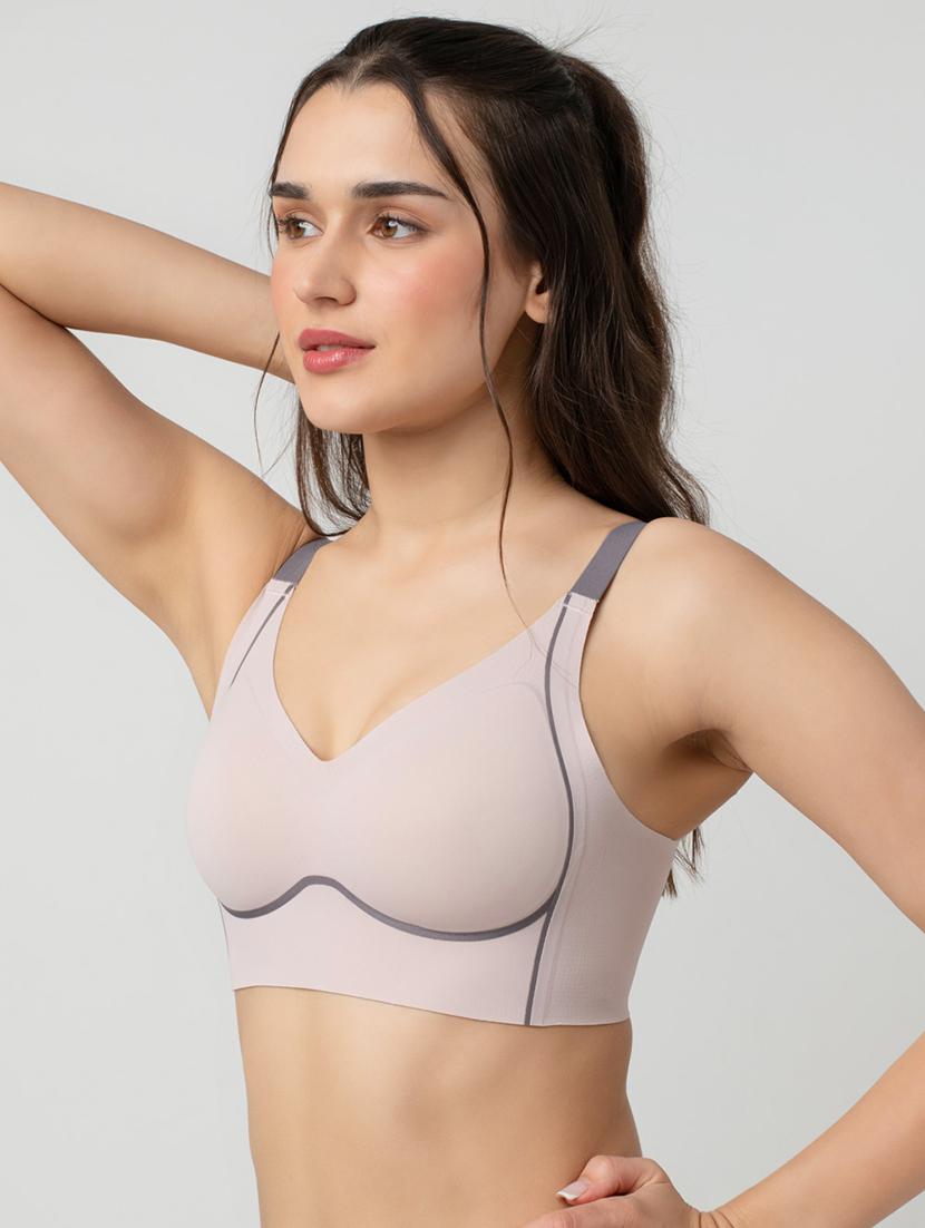 women solid lightly padded bra - 21904828 - Standard Image - 1