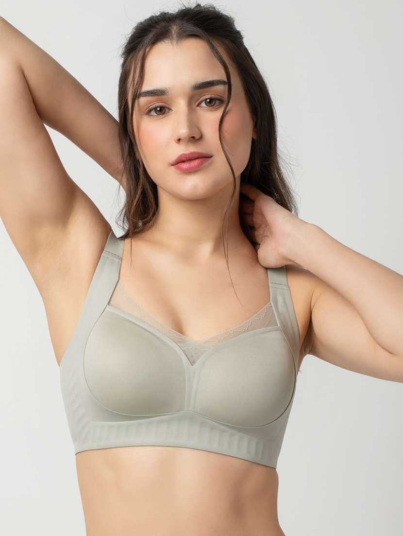 women solid lightly padded full coverage bra - 21904837 -  Standard Image - 1