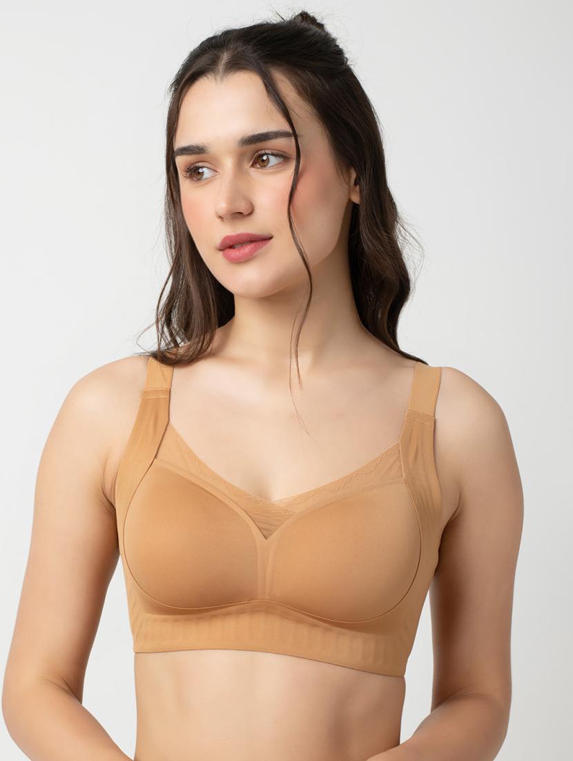 women solid lightly padded full coverage bra