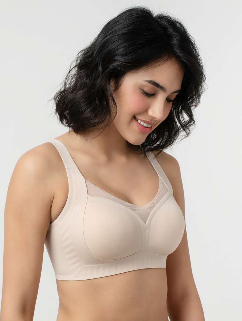 women solid lightly padded full coverage bra - 21904840 -  Standard Image - 1
