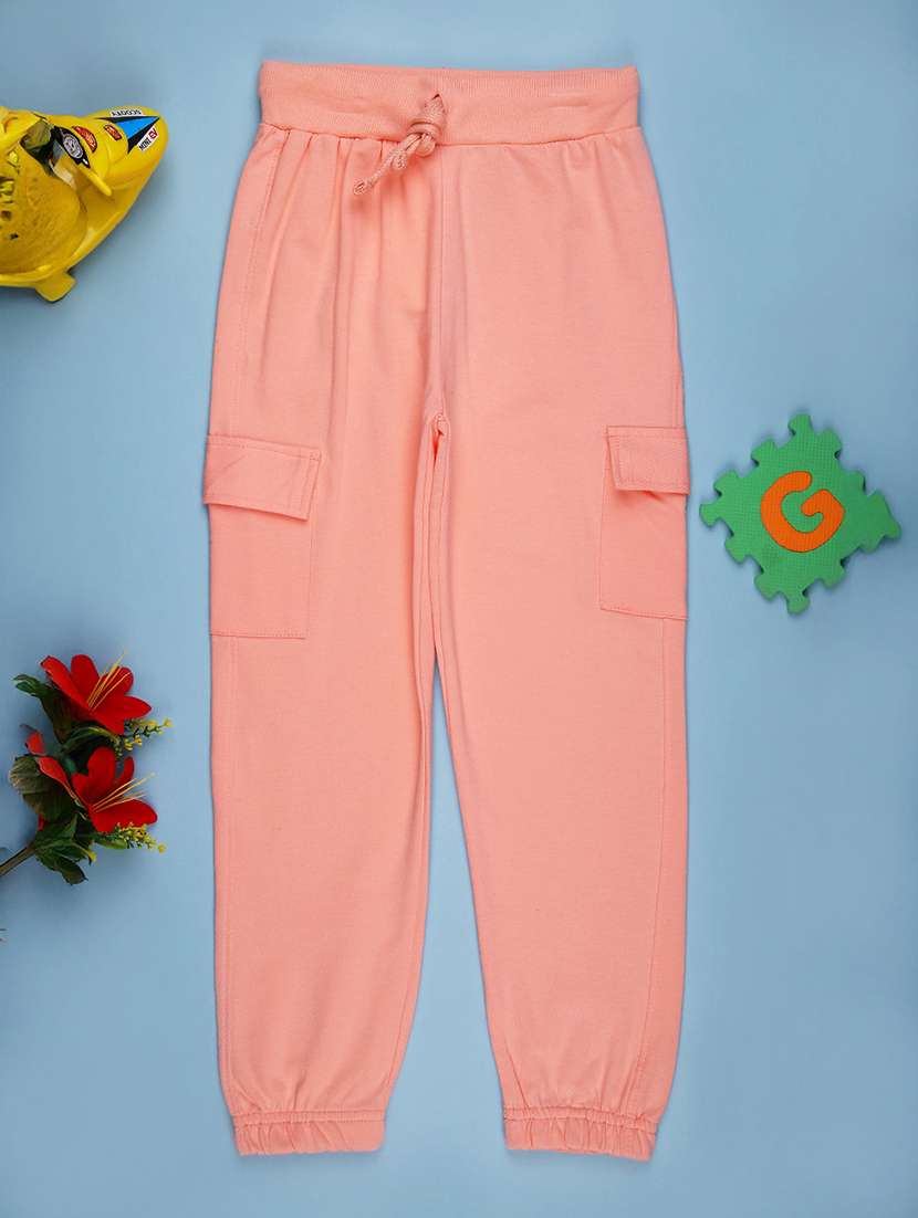 girls solid mid rise cargo