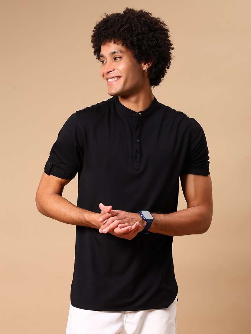 men solid short sleeve regular fit t-shirt