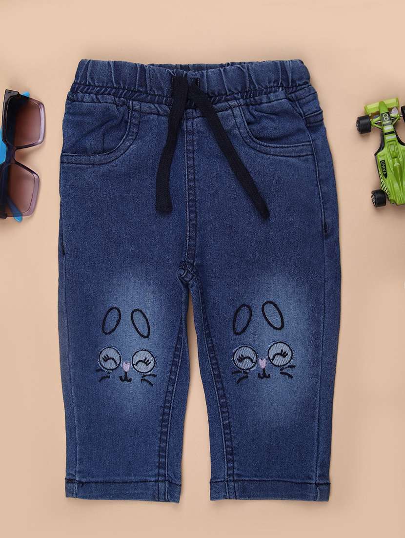 kids patch work mid rise relaxed fit jeans