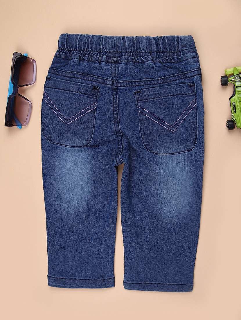 kids patch work mid rise relaxed fit jeans - 21905013 - Standard Image - 1