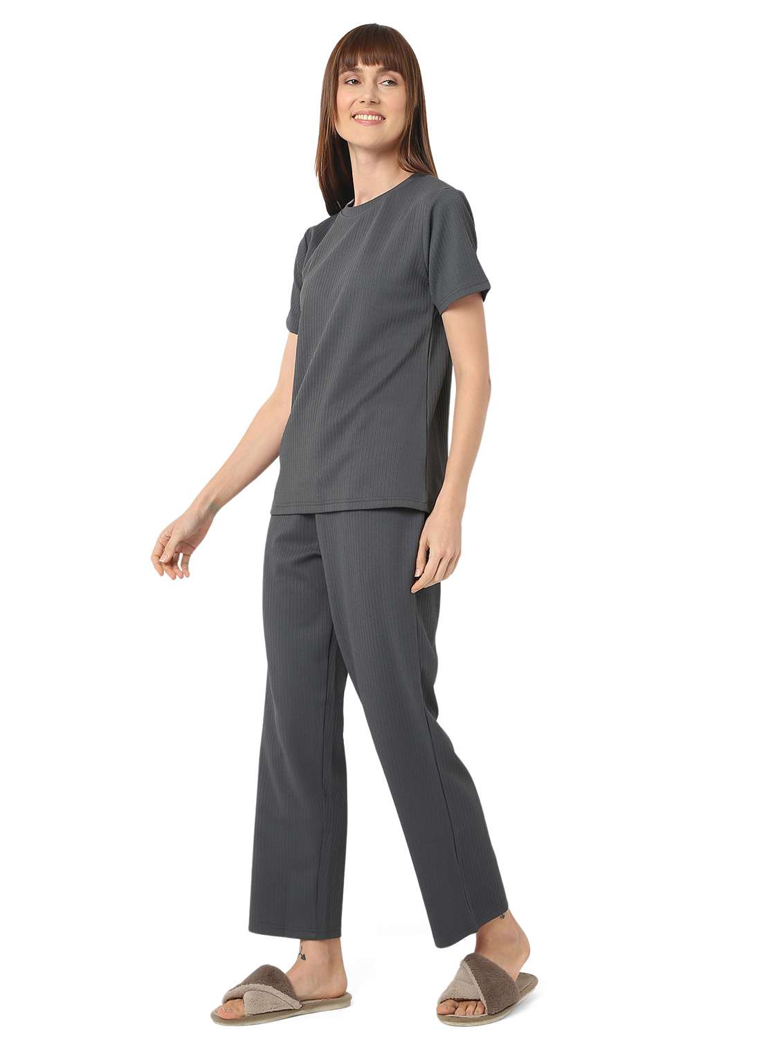 women solid nightwear pyjama set - 21905139 -  Standard Image - 1