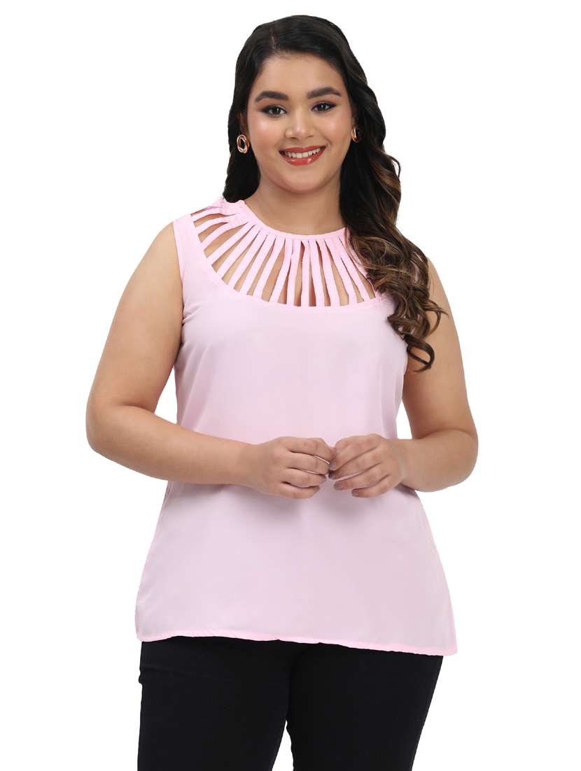 women plus size solid sleeveles regular top - 21905140 - Zoom Image - 0